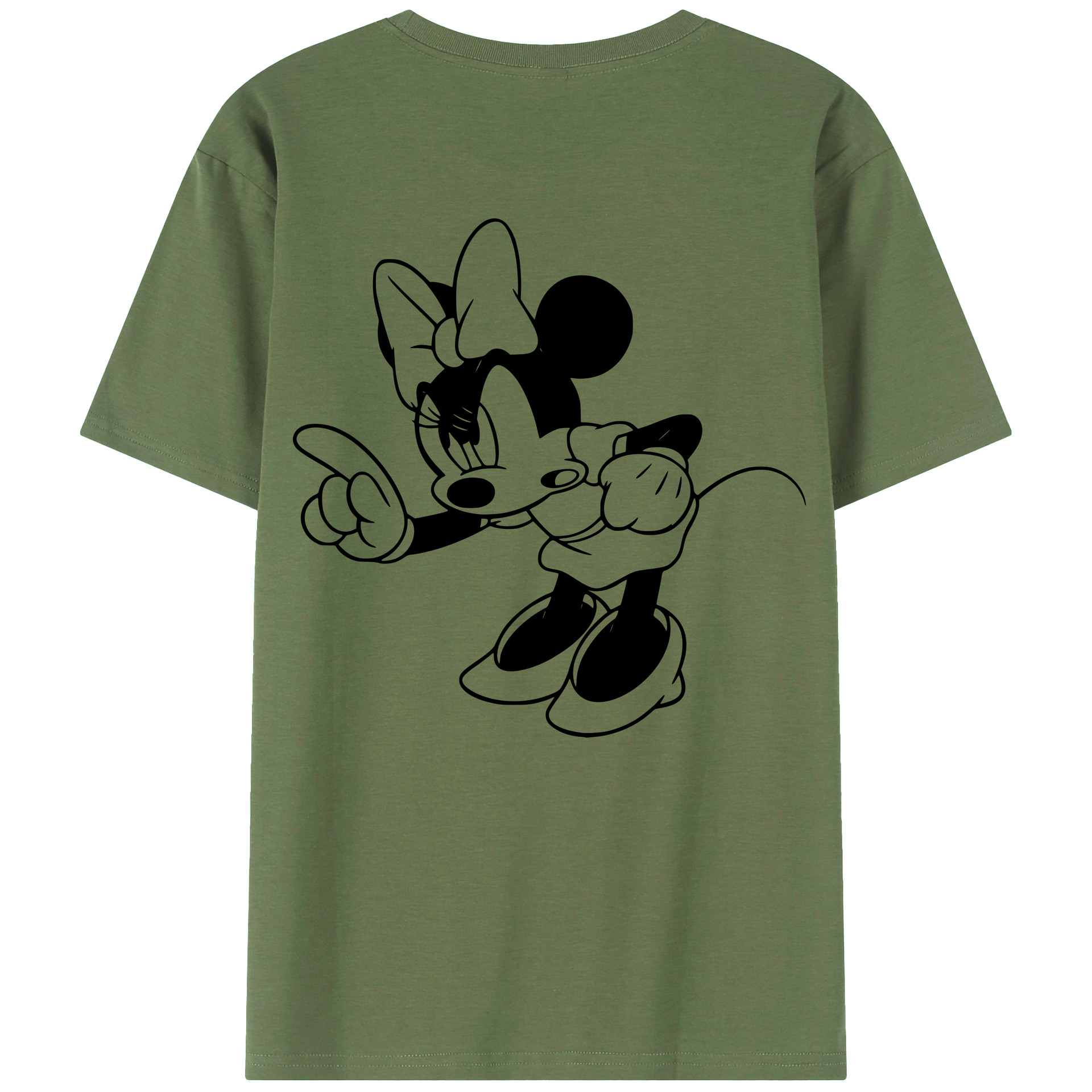 ミッキーマウス Mickey Mouse 綿100％ メンズ半袖Tシャツ（バックプリント） 通気性